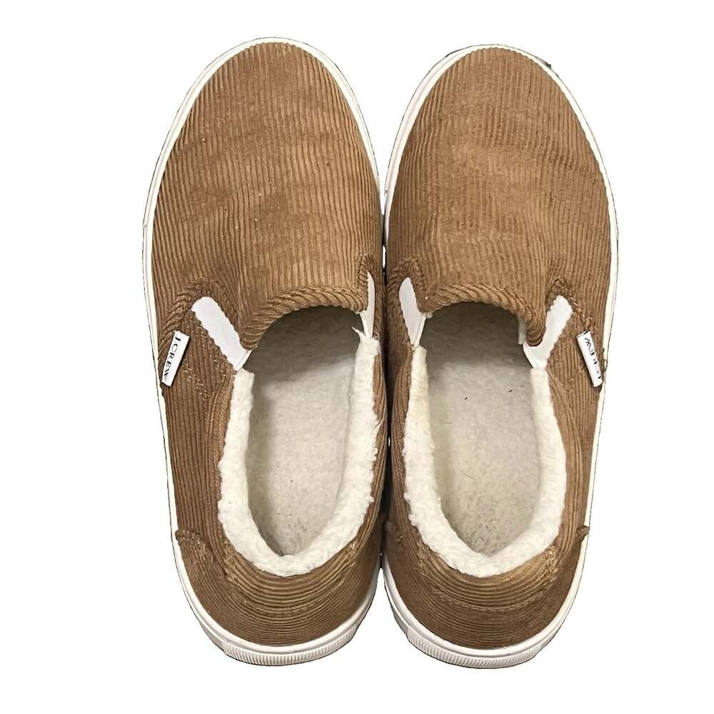 J.Crew Corduroy Faux Sherpa Lined Slip On Loafers Brown Women’s Size 7